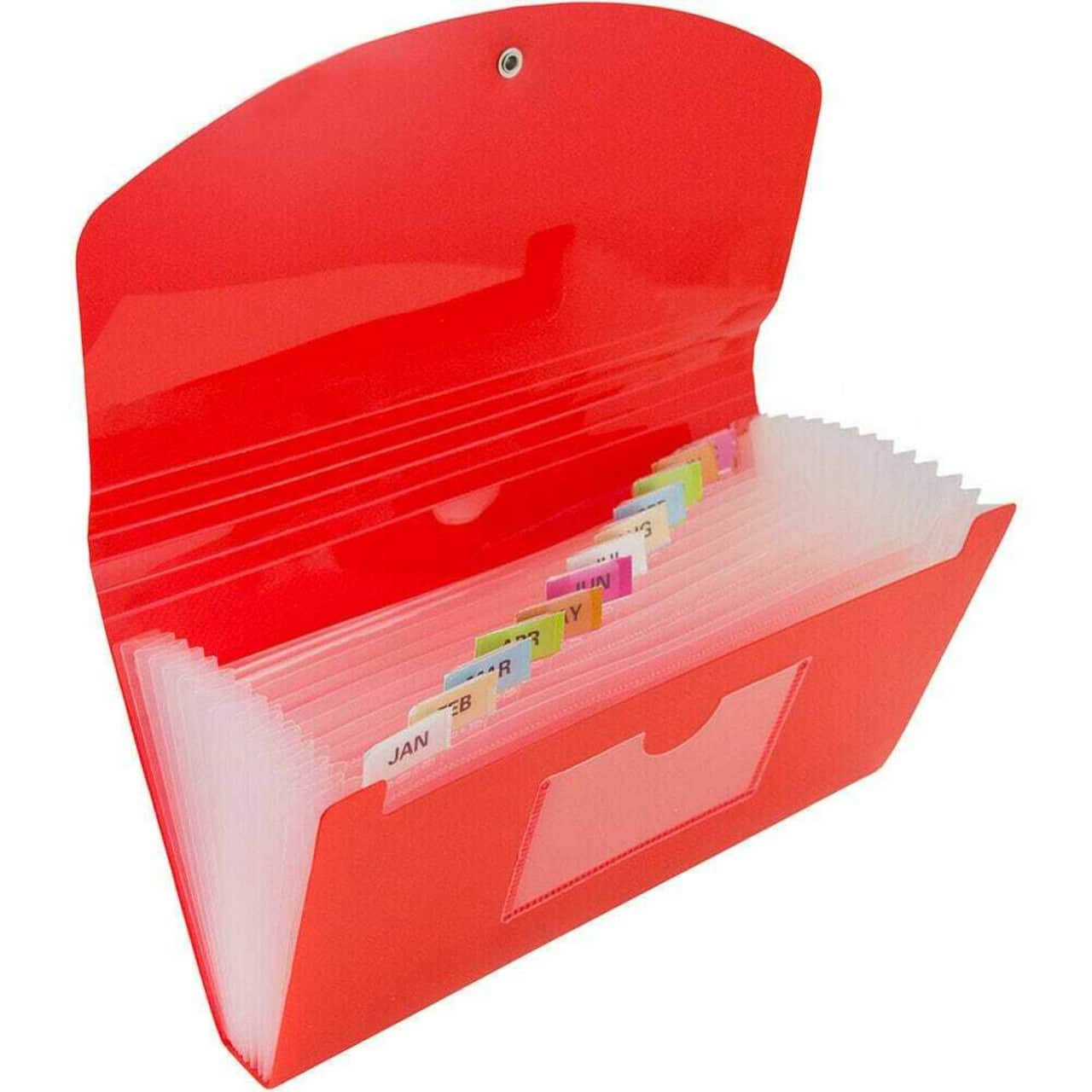 JAM Paper 5" x 10.5" 13-Pocket Expanding File, 2ct.